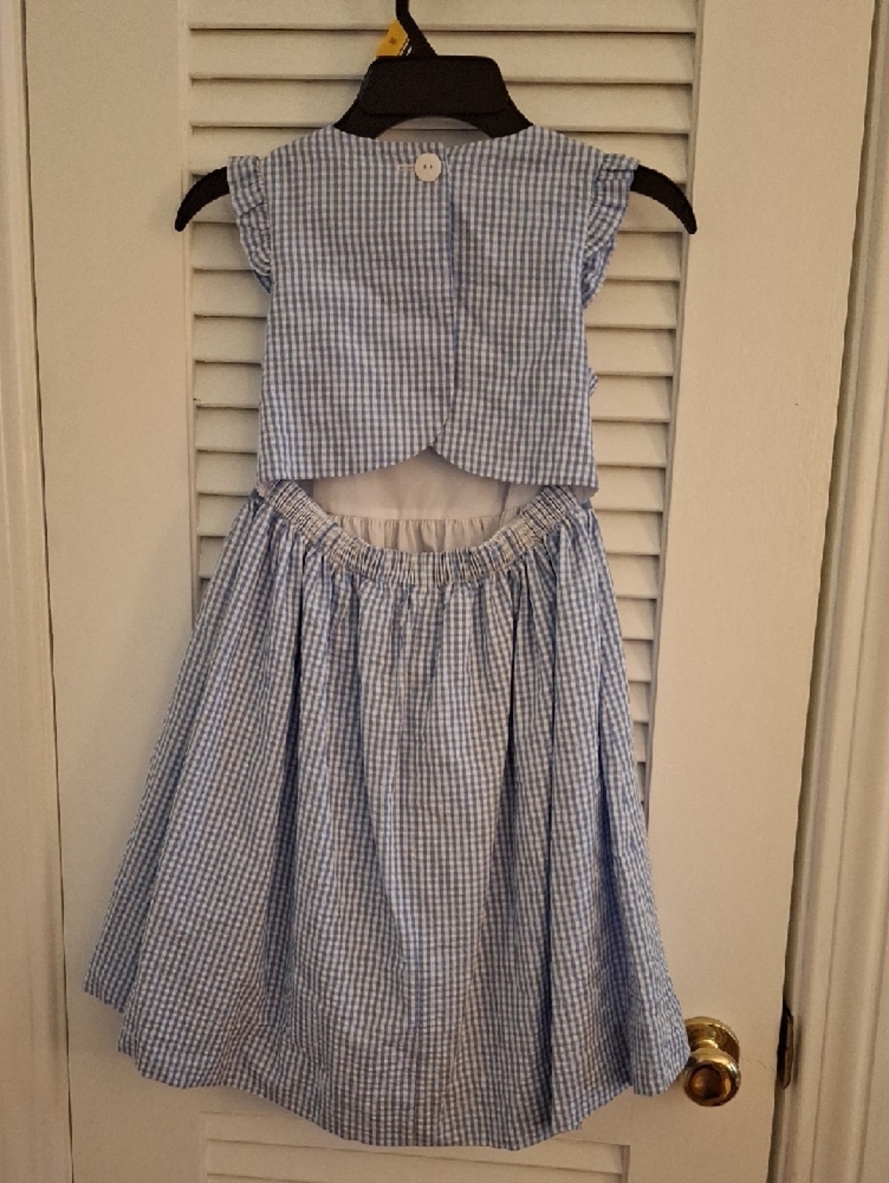 Florence Eiseman Blue Gingham Floral Belt Dress - Picture 5 of 8